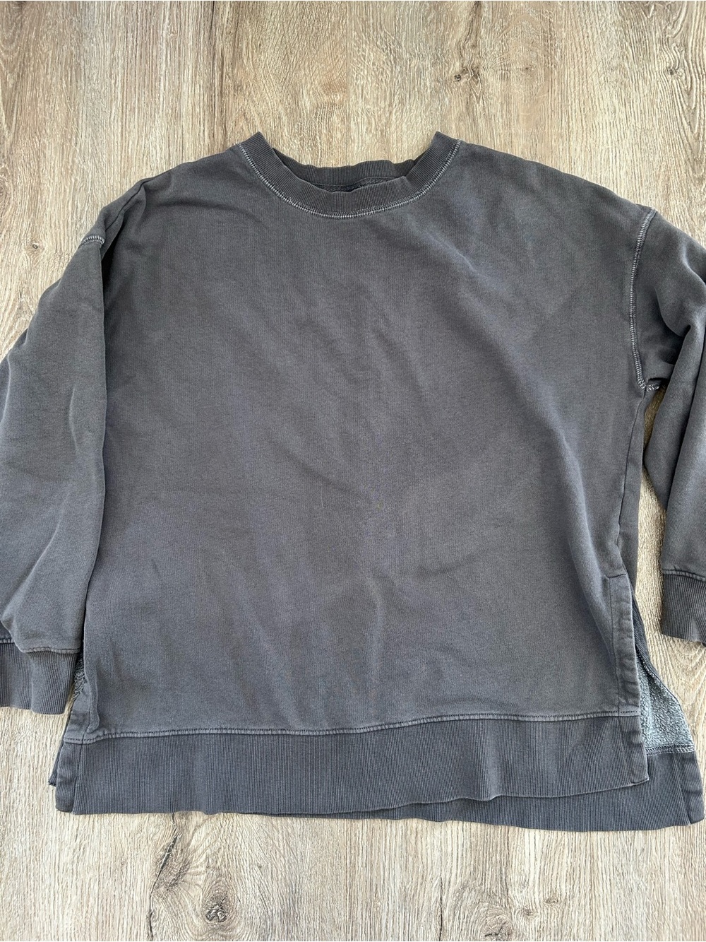 Crewneck Oversized Relaxed Sweater Maternity Wear Side Vent- Charcoal Old Navy